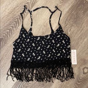 Lucy Love black and white boho top XS